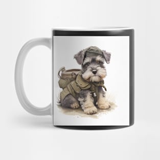 Vintage Camo Puppy Schnauzer Mug